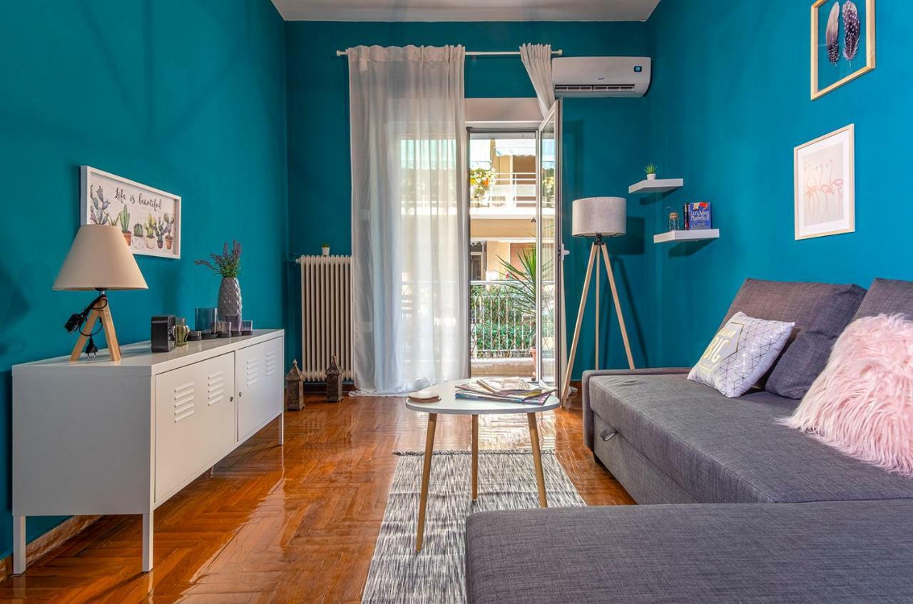 Colourful Apt,Airport Line,6 Min Metro,300 Mbps! Lejlighed Athen Eksteriør billede